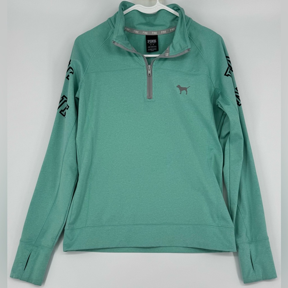 Victoria's Secret Pink 1-4 Zip Teak and Gray Pullover
